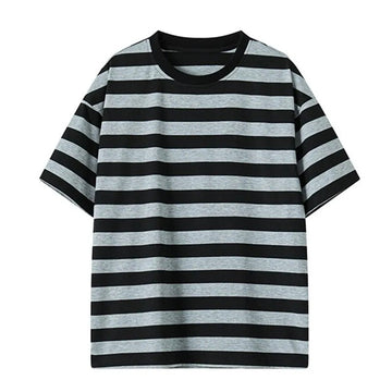AIDASE  -  Summer Men's Striped T-Shirts Short Sleeve Casual O-Neck Tshirt Male Fashion Sports Tops Loose Tees Streetwear T Shirt Plus Size aidase-shop